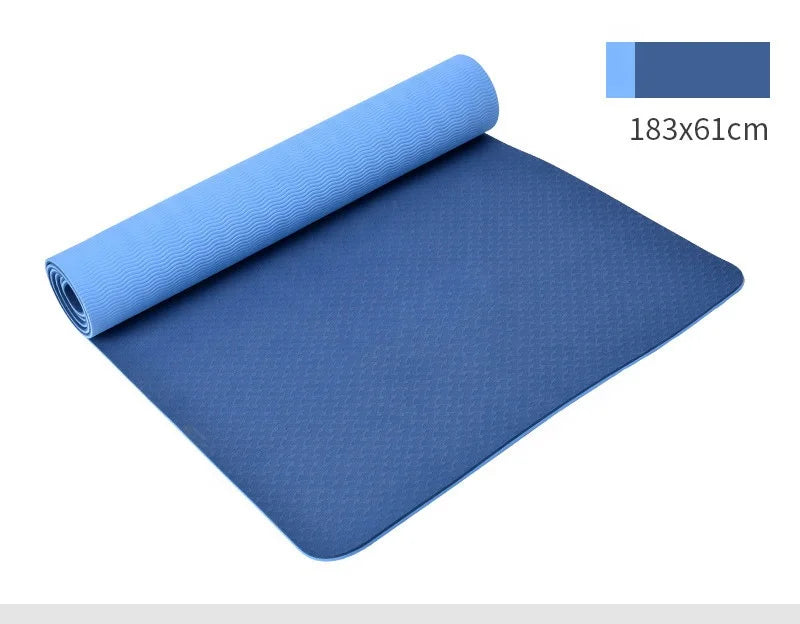 Double Color Fitness Training Eco Friendly High Density TPE Yoga Mat With Position Lines-Finds Fit