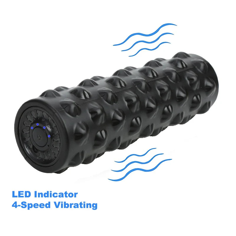 High Density Wireless Electric Foam Roller 4-Speed Yoga Vibrating Roller Massager-Finds Fit