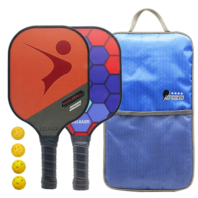 Glass fiber pickleball paddle or carbon pickleball racket, 2 paddles 4 balls-Finds Fit