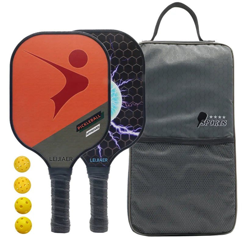 Glass fiber pickleball paddle or carbon pickleball racket, 2 paddles 4 balls-Finds Fit