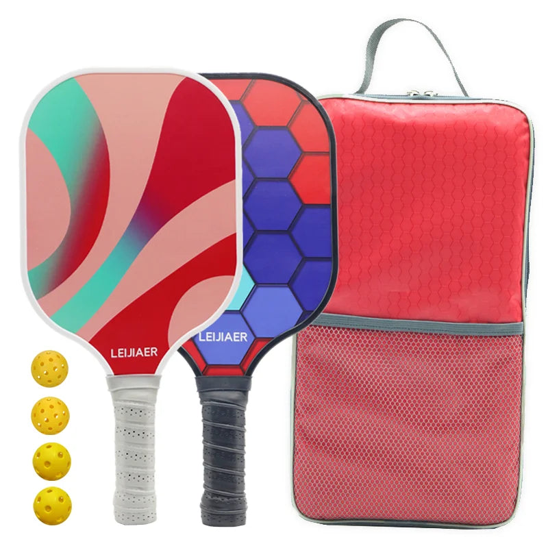 Glass fiber pickleball paddle or carbon pickleball racket, 2 paddles 4 balls-Finds Fit