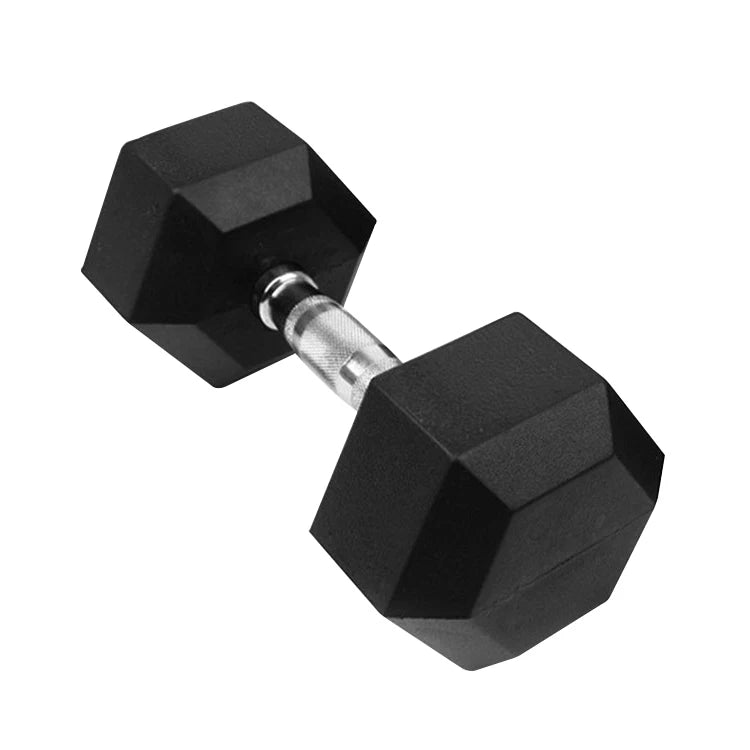 Rubber cast dumbbell Equipment Exercise Bodybuilding Training Equipment Rubber Hex Dumbbell free weights-Finds Fit