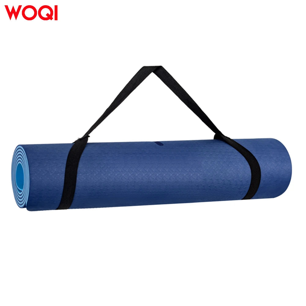 WOQI printed jump Wholesale 6mm Thick TPE Monochrome Anti slip Sports and Environmental Protection Thickened Yoga Mat-Finds Fit