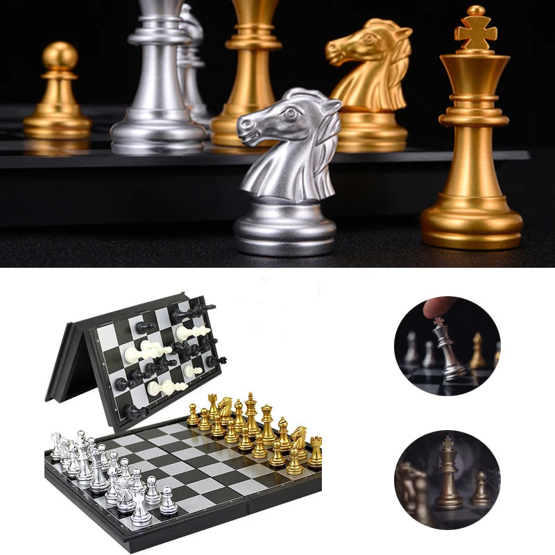 Magnetic Chess Pieces Set 25/32/36cm Medieval Chess board-Finds Fit