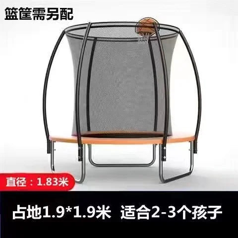 Galecon Big Round Kids Sport Play Trampoline with Basketball Hoop High Quality Guarantee 6FT 8FT 10FT 12FT 14FT 16FT Black 1 Pcs-Finds Fit