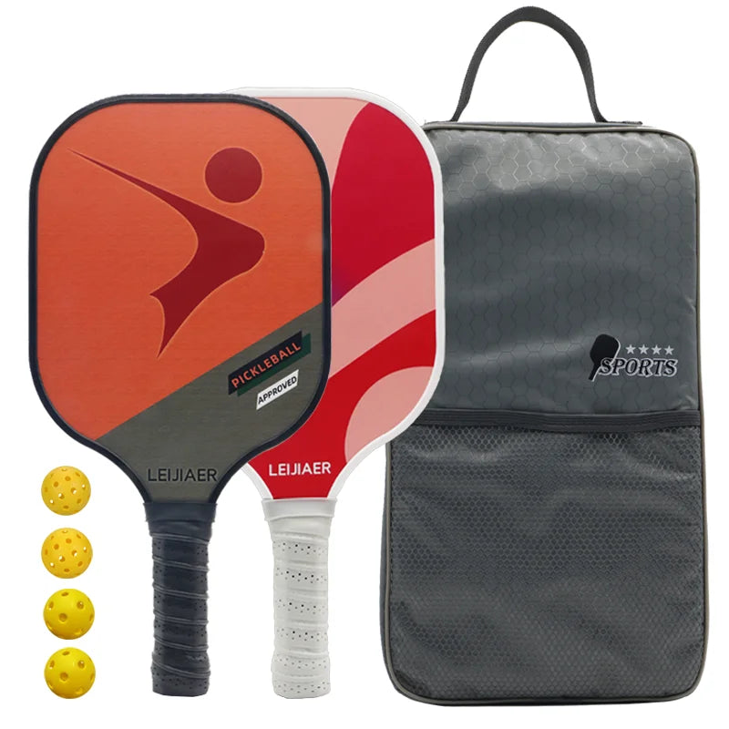 Glass fiber pickleball paddle or carbon pickleball racket, 2 paddles 4 balls-Finds Fit