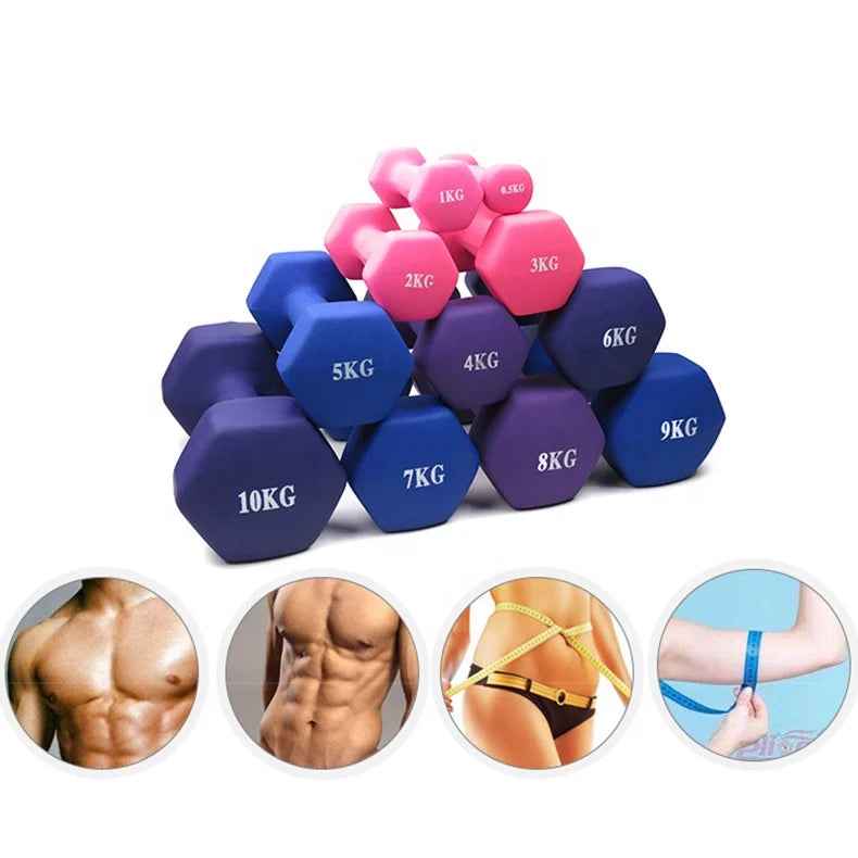 Free Weights Non-Slip Colorful Neoprene 6KG dumbbells Sets For Gym Training-Finds Fit