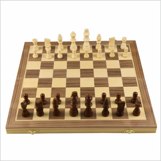 Chess Set Magnetic Wooden Folding Big Solid Wood Pieces Chessboard Board Game-Finds Fit