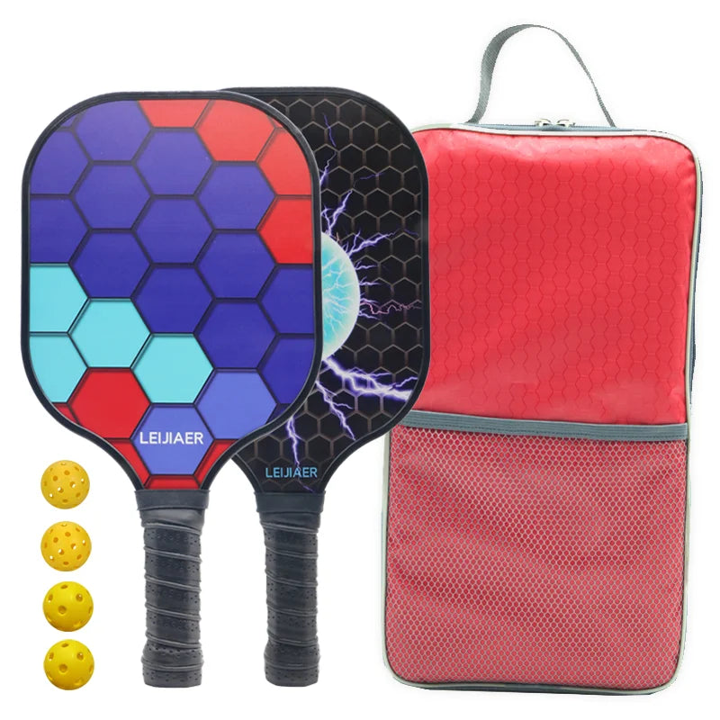 Glass fiber pickleball paddle or carbon pickleball racket, 2 paddles 4 balls-Finds Fit