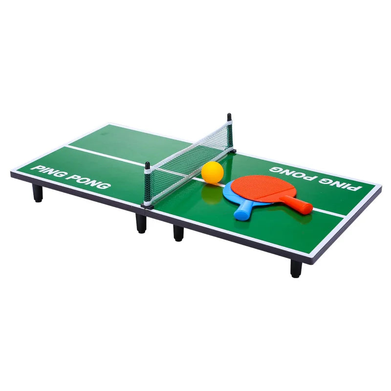 1 Set Mini Table Tennis Set Wooden Ping Pong Racket Table Portable Board Game-Finds Fit