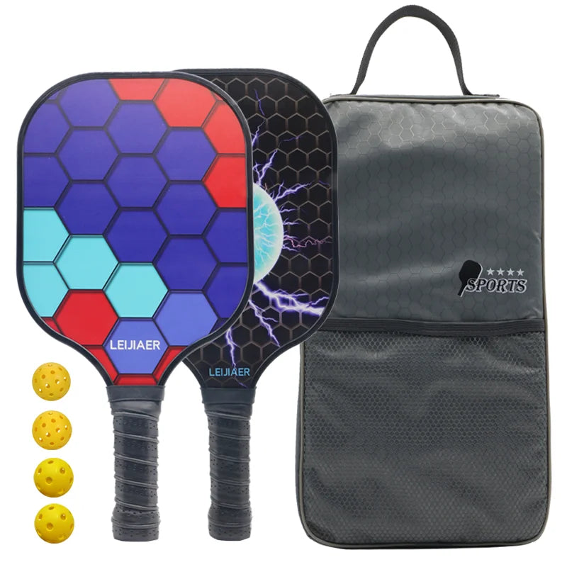 Glass fiber pickleball paddle or carbon pickleball racket, 2 paddles 4 balls-Finds Fit