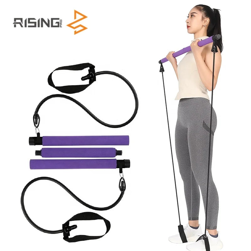 Rising Yoga Pilates Bar Gym Stick Portable Pilates Bar Body Workout Yoga Portable Pilates Bar Kit-Finds Fit