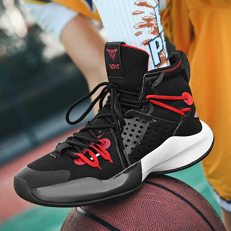 Men Fashion Sneakers High Heel Stable Ankle Protective sports breathable basketball shoes-Finds Fit