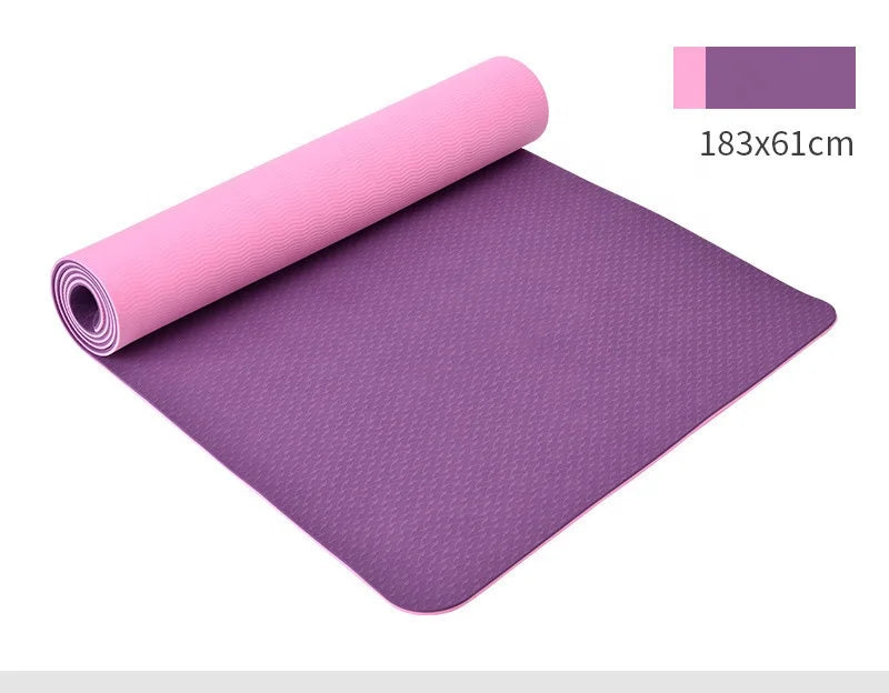 Double Color Fitness Training Eco Friendly High Density TPE Yoga Mat With Position Lines-Finds Fit