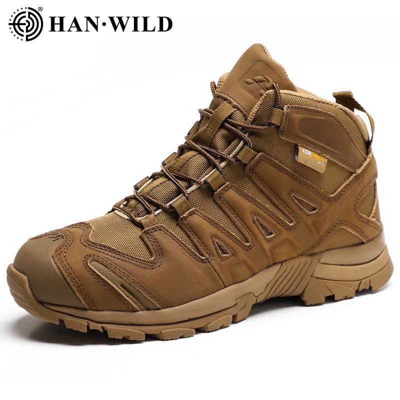 HAN WILD Men's multi-size hiking safety shoes fashion outdoor anti-skid wear-resistant sports shoes-Finds Fit