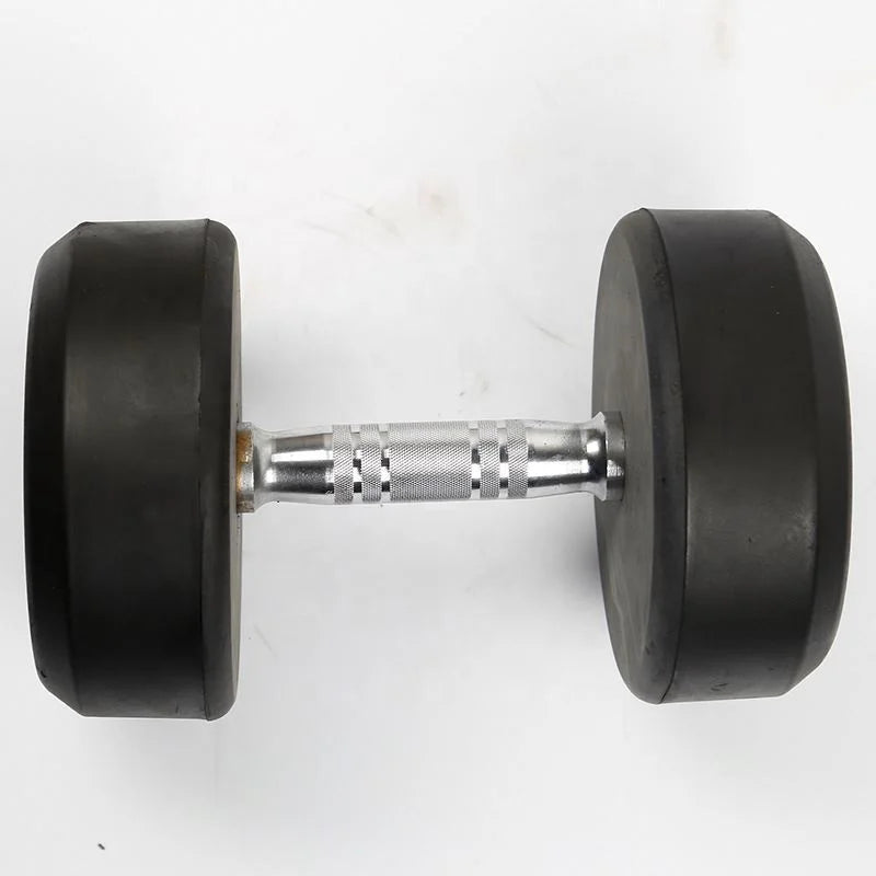 Dumbbell Set Rubber Round End Heavy Weights Barbell Metal Handles for Strength Training-Finds Fit