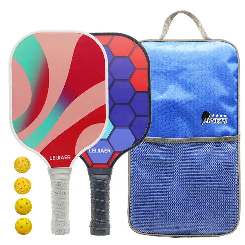 Glass fiber pickleball paddle or carbon pickleball racket, 2 paddles 4 balls-Finds Fit