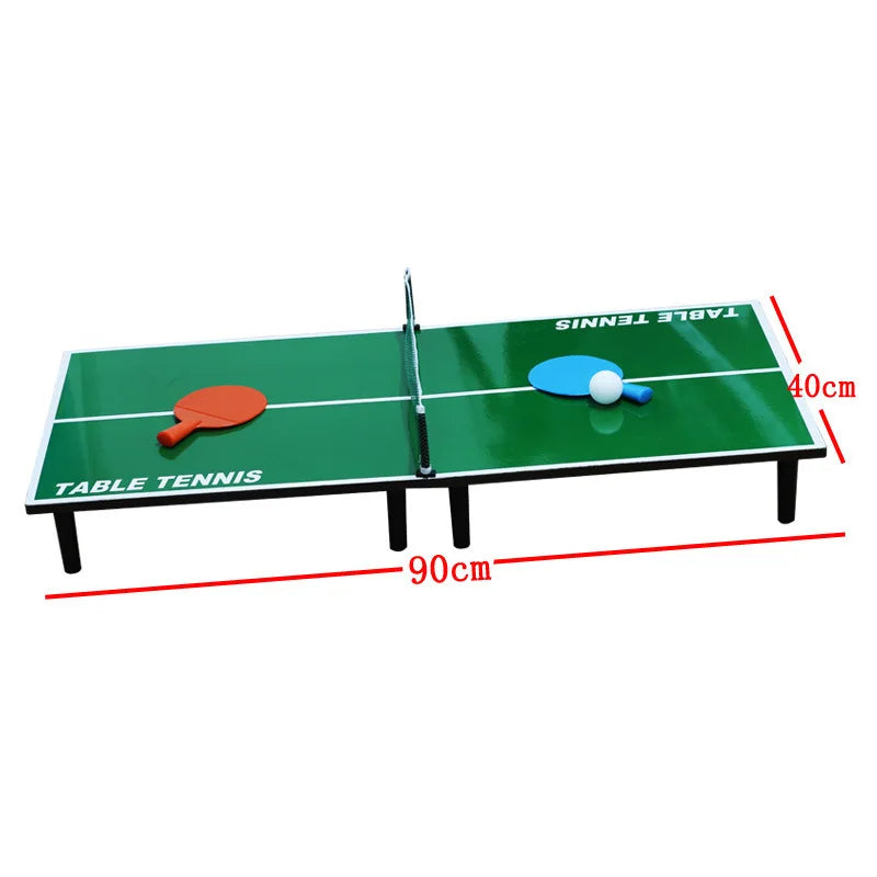 1 Set Mini Table Tennis Set Wooden Ping Pong Racket Table Portable Board Game-Finds Fit