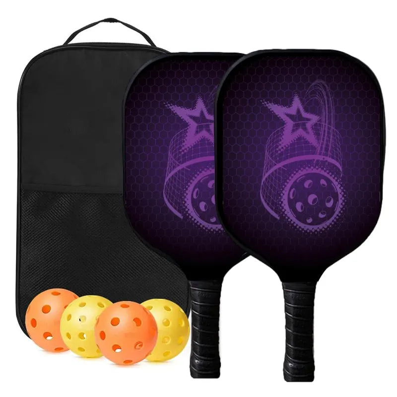 Portable Durable Edge Guard Wooden Fiber Glass Carbon fiber Beach Tennis Pickleball Paddle With Pickleball Balls-Finds Fit