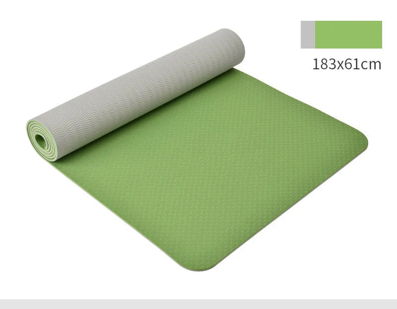 Double Color Fitness Training Eco Friendly High Density TPE Yoga Mat With Position Lines-Finds Fit