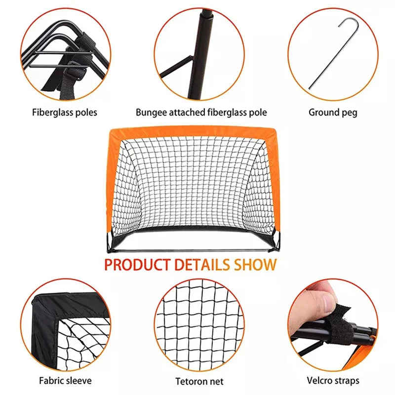 Backyard Soccer Goals Portable Kids Soccer Net Pop Up Folding Indoor Outdoor Goal with Carry Bag Easy Assembly-Finds Fit