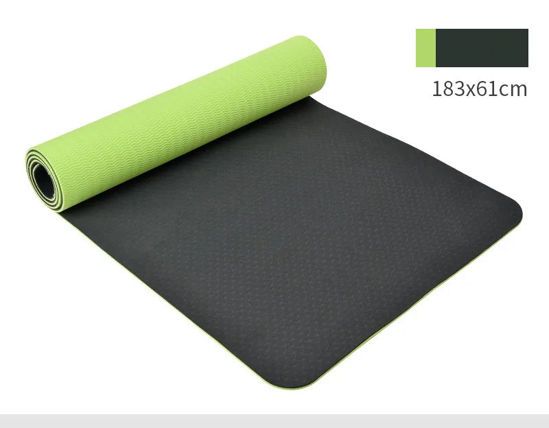 Double Color Fitness Training Eco Friendly High Density TPE Yoga Mat With Position Lines-Finds Fit