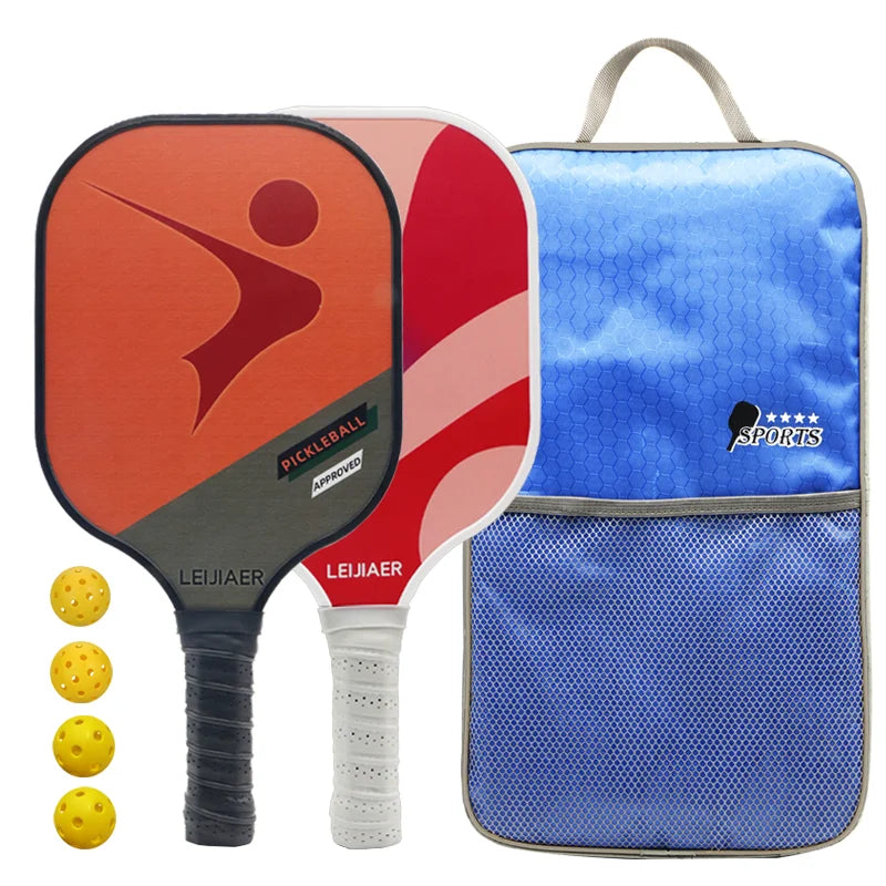 Glass fiber pickleball paddle or carbon pickleball racket, 2 paddles 4 balls-Finds Fit