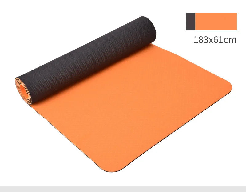 Double Color Fitness Training Eco Friendly High Density TPE Yoga Mat With Position Lines-Finds Fit