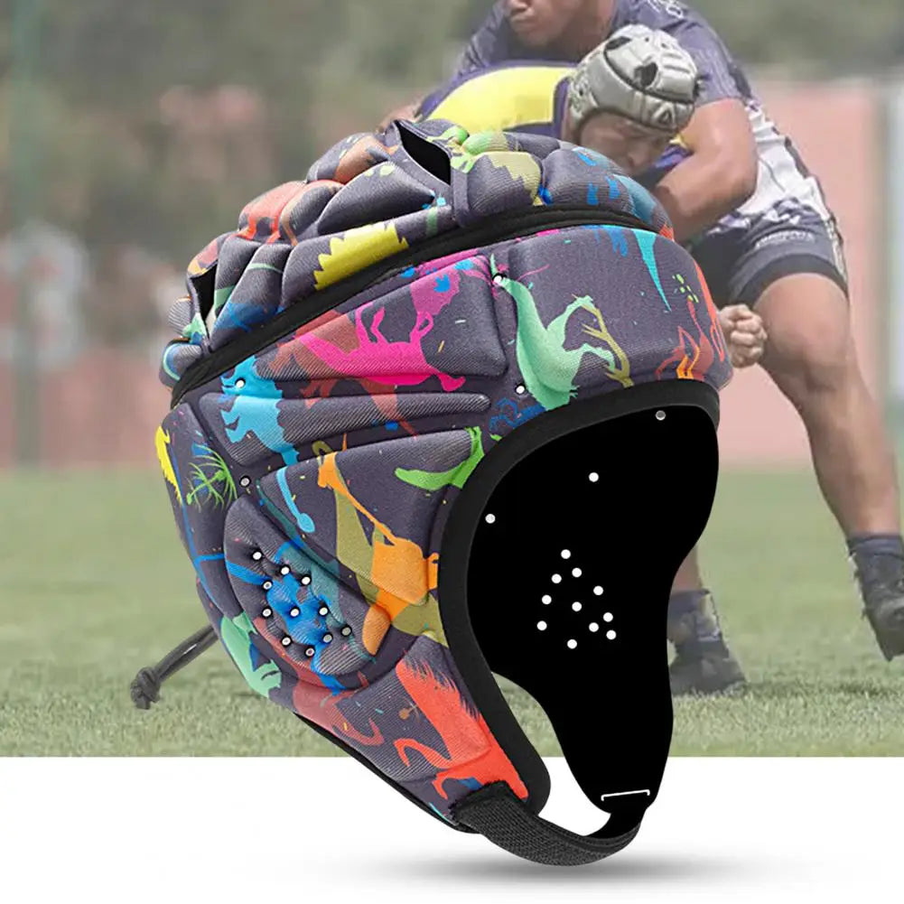 Adjustable Anti-collision Rugby Helmet Head Protector Football Goalkeeper EVA Padded Headgear Cycling Accessories