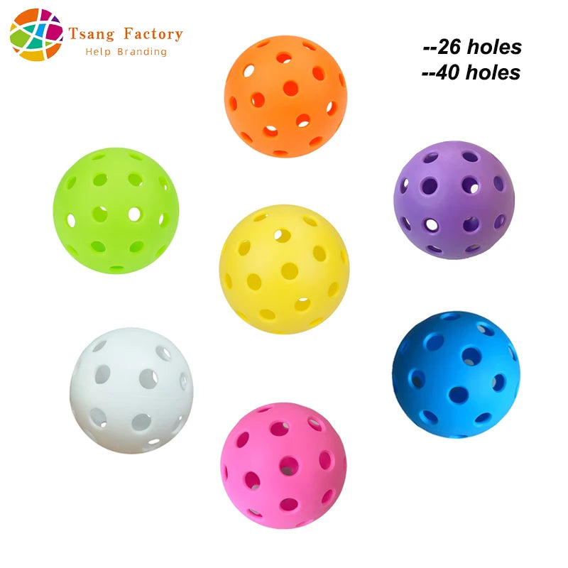 12pcs Colorful Pickleball 40 Holes And 26 Holes Durable Training and Competition Pickleballs for Outdoor Indoor Competition Play