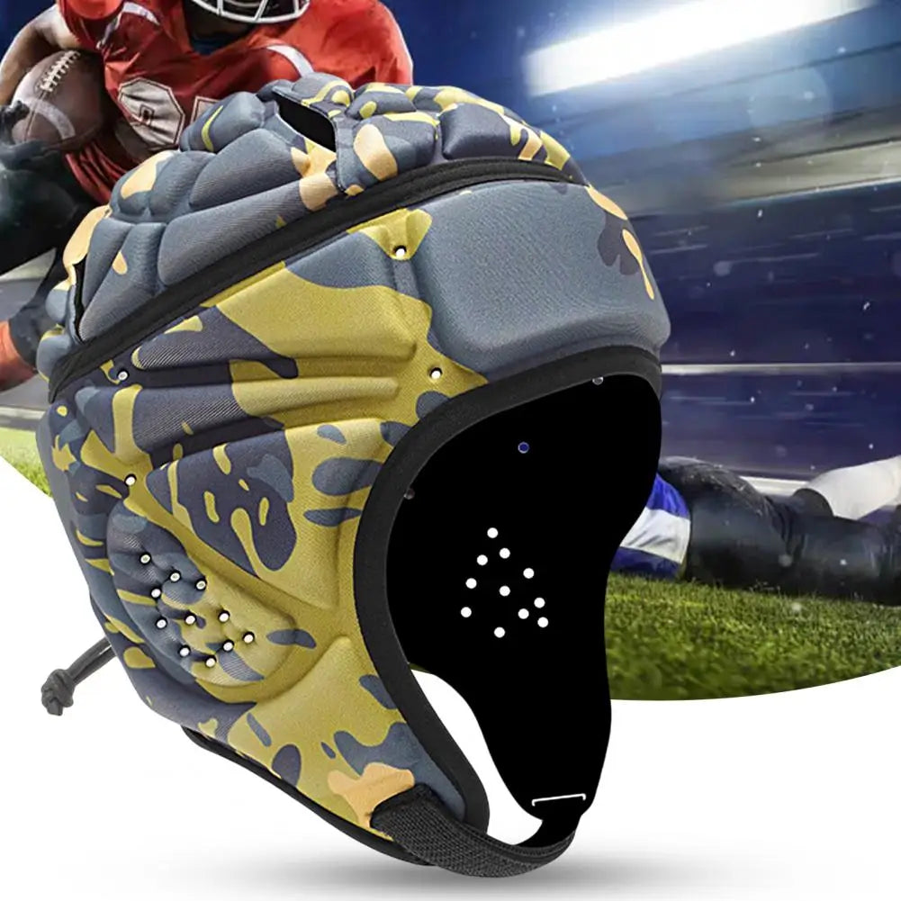 Adjustable Anti-collision Rugby Helmet Head Protector Football Goalkeeper EVA Padded Headgear Cycling Accessories