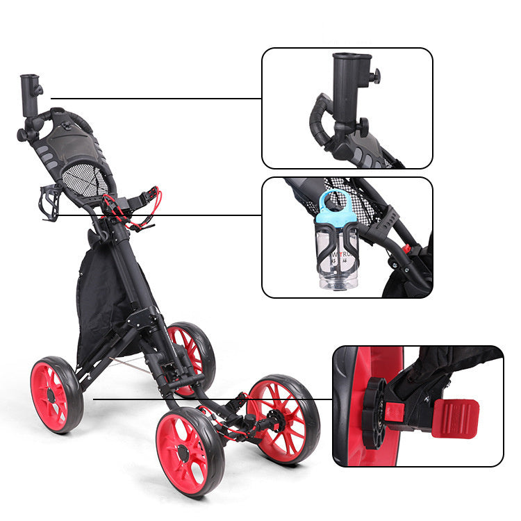 Foldable 4 Wheels Golf Trolley Golf Supplies-Finds Fit